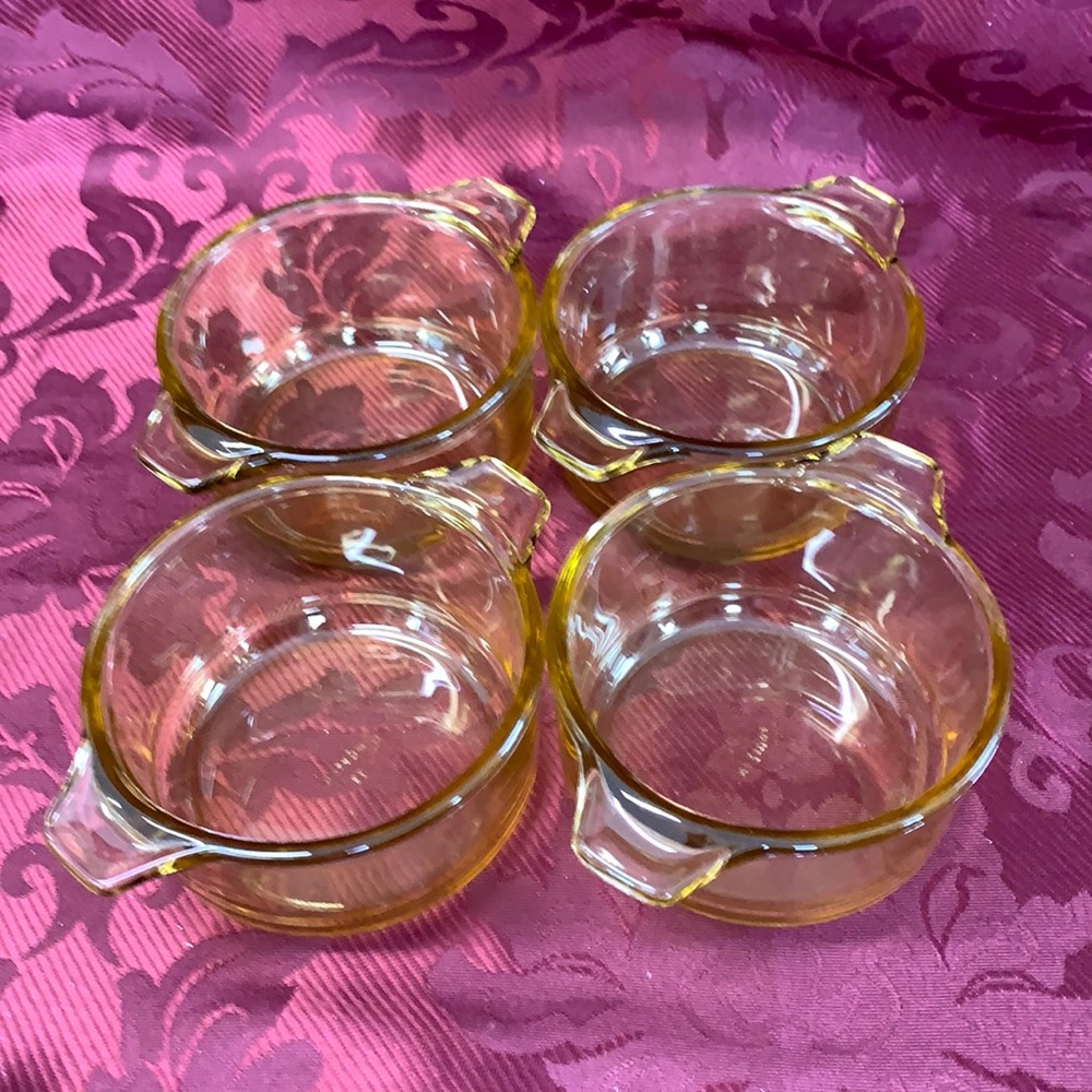 Vintage Amber Glass Casserole Dishes (4) - Mexico
